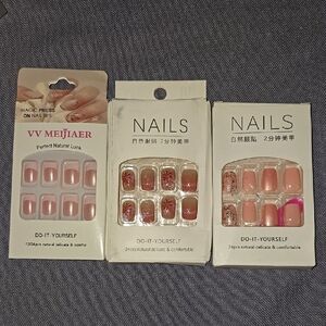 3  DIY Nail Set - Pink and Beige